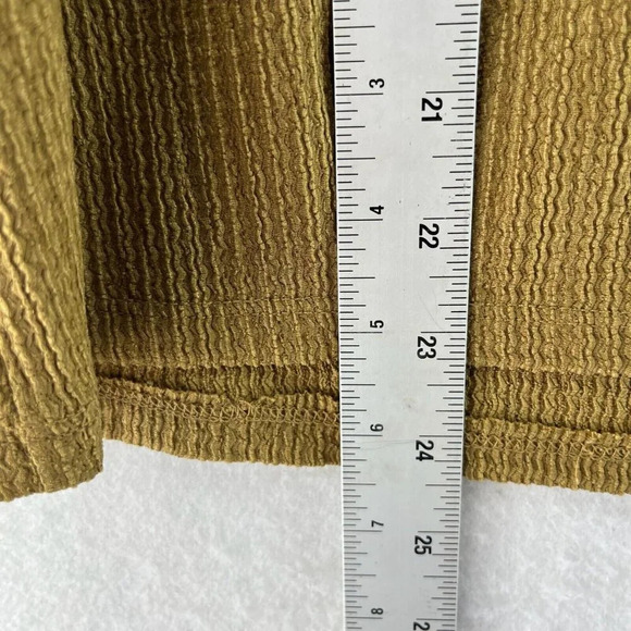 Nine West Blouse Women's Sz M Yellow V-Neck Textured Ruffle Front Sleeveless - Picture 4 of 9